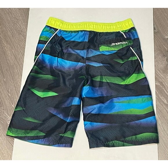ZeroXposur swim trunk shorts youth kids medium 10 12 27 x 10 blue - Picture 2 of 8